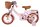 Rosa Kinderfahrrad mit Korb, braunem Sattel und stabilen Reifen
