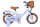 Kinderfahrrad in Hellblau mit Korb und braunen Details