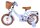 Blaues Kinderfahrrad mit Korb, braunen Reifen und gepolstertem Sattel