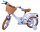 Kinderfahrrad in Blau mit Korb und braunen Details