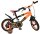 Schwarzes und oranges Kinderfahrrad mit Flammenmuster und Rücktrittbremse