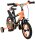 Kinderfahrrad in Orange und Schwarz mit Stützrädern und sportlichem Design