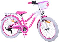 Hübsches rosafarbenes Fahrrad mit praktischem Gepäckträger