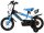 Kinderfahrrad in Schwarz und Blau mit Stützrädern und Trinkflasche