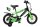 Kinderfahrrad in Schwarz und Grün mit Stützrädern und Rücklicht