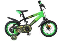 Kinderfahrrad in Schwarz und Grün mit Flammenmotiven...