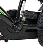 Volare Strike 12 Zoll Kinderfahrrad für Jungen – Schwarz-Grün, Rücktritt- und Handbremse, höhenverstellbar
