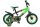 Kinderfahrrad in Schwarz und Grün mit Flammenmotiven und Stützrädern