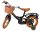 Schwarzes Kinderfahrrad mit Korb, braunen Griffen und Reifen