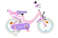 Rosa Kinderfahrrad mit lila Akzenten und...
