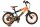 Kinderfahrrad in Orange und Schwarz mit sportlichem Design und Stützrädern