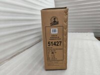 Braune Verpackung mit Produktinformationen und Barcode, grün-schwarze Farbe
