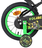 Grüner Fahrradreifen mit Stützrad und...