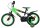 Kinderfahrrad in Schwarz und Grün mit Stützrädern und 16-Zoll-Reifen
