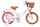 Rosa Kinderfahrrad mit Korb, braunen Reifen und bequemer Sitzfläche