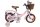 Rosa Kinderfahrrad mit Korb und Stützrädern, brauner Sitz