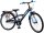 Fahrrad mit Handbremse, Rücktrittbremse und batteriebetriebenen Lichtern.