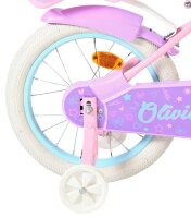 Rosa Kinderfahrrad mit weißen Reifen und...