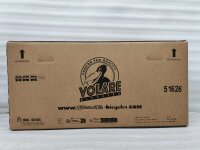 Braune Versandbox mit Logo und Informationen zu Fahrrädern