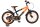Schwarzes und oranges Kinderfahrrad mit 16-Zoll-Rädern und Stützrädern