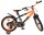 Kinderfahrrad in Schwarz und Orange mit sportlichem Design und 16-Zoll-Rädern
