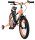 Kinderfahrrad in Schwarz und Orange mit Stützrädern und sportlichem Design