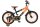 Schwarzes Kinderfahrrad mit orangefarbenen Akzenten und sportlichem Design