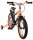 Kinderfahrrad in Schwarz und Orange mit Stützrädern und sportlichem Design