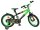 Kinderfahrrad in Schwarz und Grün mit 20-Zoll-Rädern und Schutzblechen