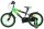Schwarzes Kinderfahrrad mit grünen Akzenten und Stützrädern
