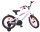 Weißes Kinderfahrrad mit pinken Akzenten und 16-Zoll-Rädern