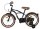 Schwarzes Kinderfahrrad mit braunen Reifen und gepolstertem Sattel