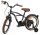 Schwarzes Kinderfahrrad mit braunen Griffen und Sattel, stabiler Rahmen