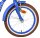 Blaues Fahrrad mit braunem Reifen und reflektierendem Element am Rad