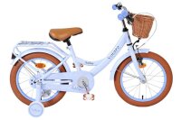 Kinderfahrrad in Weiß mit braunen Reifen und Korb...