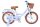 Kinderfahrrad in Weiß mit braunen Reifen und Korb vorne