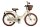Beige Kinderfahrrad mit Korb, braunem Sattel und dicken Reifen