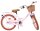 Rosa Damenfahrrad mit Korb und braunen Reifen