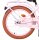 Rosa Fahrrad mit braunem Reifen und reflektierendem Rücklicht