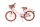Rosa Kinderfahrrad mit Korb und braunen Reifen