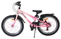 Rosa Kinderfahrrad mit stabilen Reifen und einfacher Gangschaltung