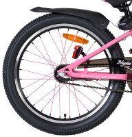 Pinkes Fahrrad mit grobem Reifen und reflektierendem...