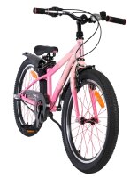 Rosa Kinderfahrrad mit 20-Zoll-Rädern und stabiler Rahmenkonstruktion