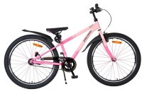 Rosa Mountainbike mit breiten Reifen und einfacher...