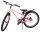 Rosa Mountainbike mit schwarzem Sattel und dicken Reifen