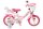 Rosa Kinderfahrrad mit Einhorn-Motiv und Korb vorne