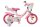 Rosa Kinderfahrrad mit Einhorn-Motiv und Korb vorne