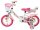 Kinderfahrrad in Weiß und Pink mit Korb und Stützrädern