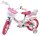 Kinderfahrrad in Weiß und Pink mit Korb und Einhorn-Motiv