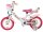 Kinderfahrrad in Weiß und Pink mit Korb und Einhorn-Motiv